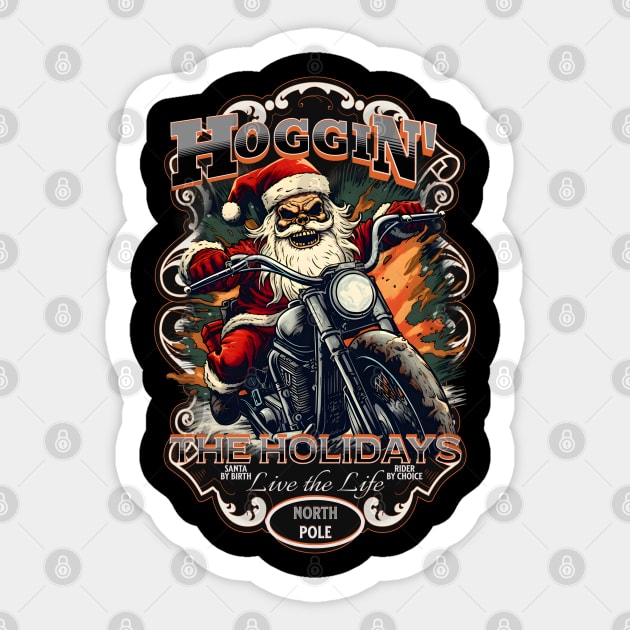 Skull Santa Hogging Sticker by SkullTroops